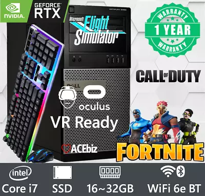 Gaming PC I7 SSD NVidia RTX 4060 GTX 1070 1060 Desktop Computer VR Ready • $440