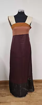 Marni Colourblock Maxi Dress Size 38 UK 6/8 Thick Straps Pure Cotton PLS READ • £56.95