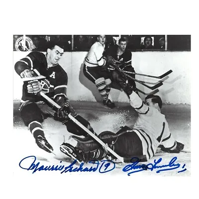 Maurice Richard & Harry Lumley Signed Canadiens & Leafs 8 X 10 Photo - 70765 • $1039.99