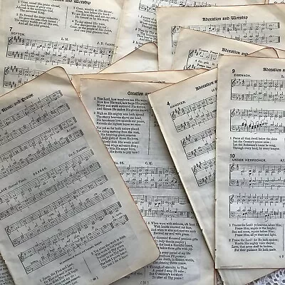 Vintage Sheet Music Paper-hymn Book Pages - J Journal-ephemera-collage Scrapbook • $4