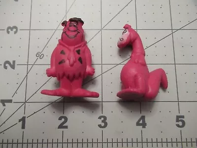 Vintage 2” Flintstone Fred & Dino Figures  Rubber • $5