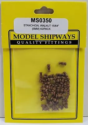 Model Shipways STANCHION Walnut 15/64  (6mm) 40 Pack • $6.99