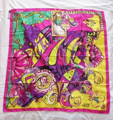 Vintage Gianni Versace Silk Scarf Shawl Stole 35  Great Con! ITALY Medusa Head • $125