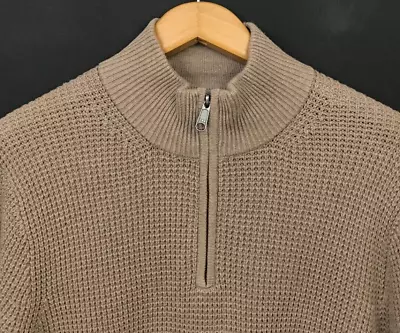 J.Crew Men's Waffle-knit Cotton Half-zip Pullover Sweater Size L Large • $39.99