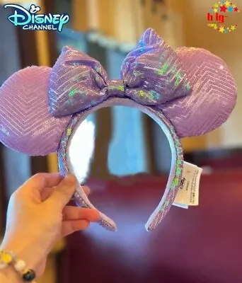 Disney Parks LAVENDER Sequins Spring Mickey Minnie Mouse Ears Headband • $16.79