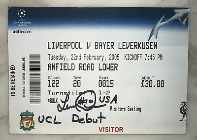 Landon Donovan UCL Debut 2005 Signed Ticket Autograph Inscribed Liverpool USA • $322.94