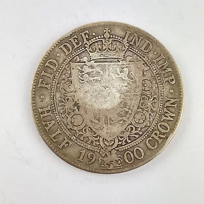 Great Britain Queen Victoria Silver 1900 Half 1/2 Crown Coin • $23.65