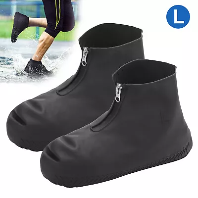 Reusable Rain Boot Shoe Covers Zipper Anti-Slip Shoes Cover Protector Waterproof • $10.48