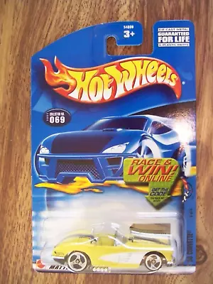 Hot Wheels 1:64 Scale 1958 Chevy Corvette From 2002 #069 Yellow/ White • $2.50