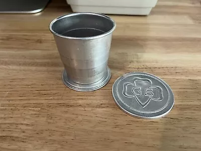 Vintage Girl Scouts GS On Lid Aluminum Collapsible Drinking Cup  • $12.99