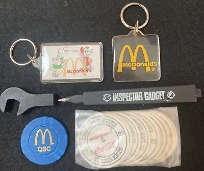 McDonald's Vintage Keychains-POG/Milk Caps (NOS)-QSC Poker Chip-Pen • $24.99