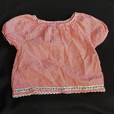 Vintage Mullberribush Red And White Checked Top Girls 2T • $10