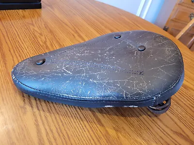 Vintage Harley Chopper Bobber Bates Style Leather Solo Seat - Drag Specialties • $180