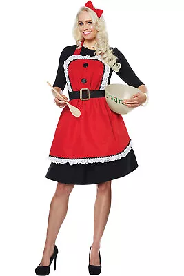 California Costume MRS. CLAUS APRON Adult Women Christmas Outfit 014 Sz One Size • $7.87