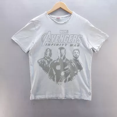 The Avenger T Shirt Large Grey Infinity War Short Sleeve Cotton Marvel Mens • £9.02