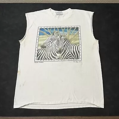 Vintage Zebra Nature Shirt Cant Be Restocked Nature Mountain Tank Top 90s Earth  • $18