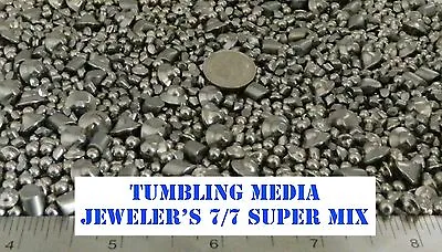 1 Lb. STAINLESS STEEL TUMBLING MEDIA JEWELER'S MIX  7/7 SIZES & SHAPES  • $30.24