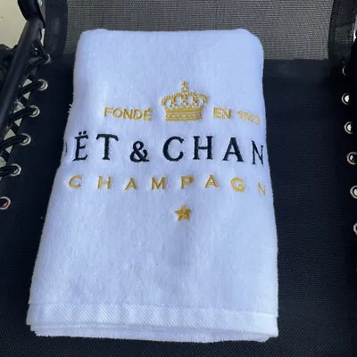 MOET & CHANDON LARGE BEACH TOWEL WHITE ICE IMPERIAL 70X140cm • $54.99