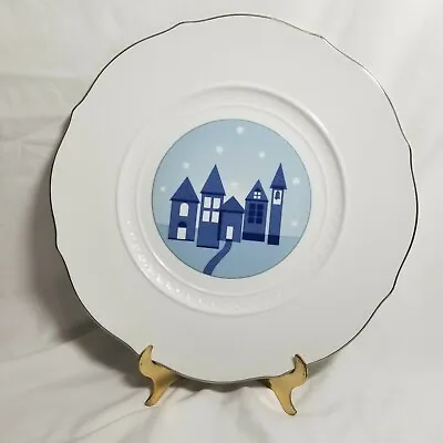 Richard Ginori Serving Plate 12.75  Blue Snow Village Italy • $40