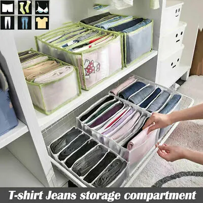 6/7/9 Grids Clothes Jeans Pants Storage Bag Drawer Mesh Divider Organizer Boxes • £5.75