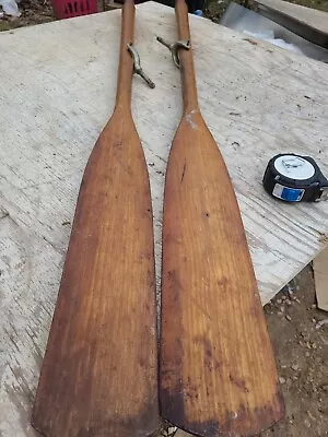 Set Of 2 Vintage Wood Paddles Oars W/ Hooks 54  • $125