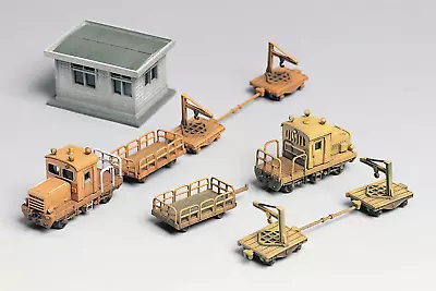 N Scale Greenmax 2151 Track Maintenance Vehicles & Office Building Kit 2-Engines • $39.99