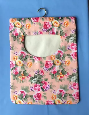 Hand Made Fabric Peg Bag With Wooden Hanger Floral Design & Fully LIned • £5.95