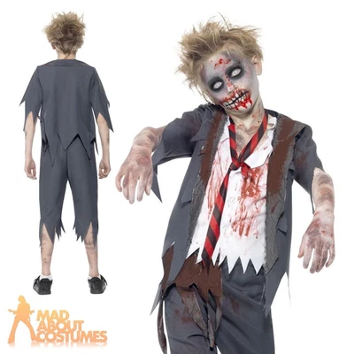 £15.99 • Buy Child Zombie School Boy Costume Halloween Boys Uniform Fancy Dress Outfit