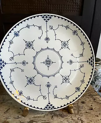Vintage Royal China DELFT MODERN Cobalt Blue Fluted Underglaze Dinner Plate • $10.99
