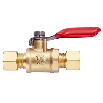 1 Pack Leadfree Brass Mini Ball Valve Shut Off Switch 1/4 Inch Compression By 1/ • $14.24