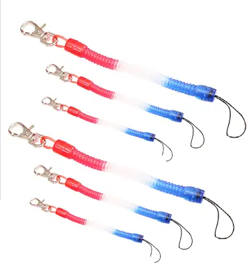 Spiral Key Chain Retractable Clip On Ring Stretchy Coil Spring Keyring  • £2.58