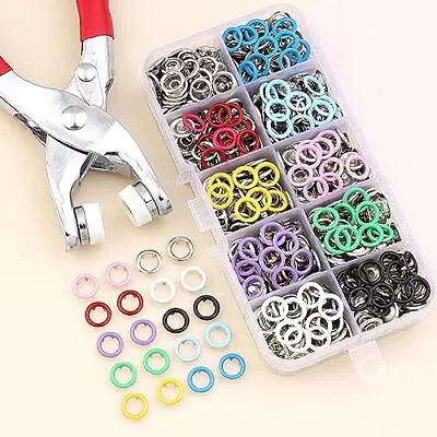 200 Sets Snap Fasteners Kit Tool Colorful 9.5mm Metal Snap Buttons Rings Wit... • $16.47