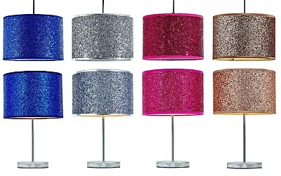£14.95 • Buy Large Drum Lampshade Ceiling Pendant Table Light Shade Modern Glitter Cylinder