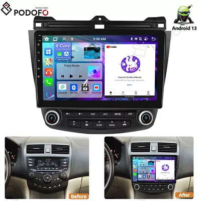 Android 13 Apple CarPlay Car Stereo Radio GPS 4+64GB For Honda Accord 2003-2007 • $179.99