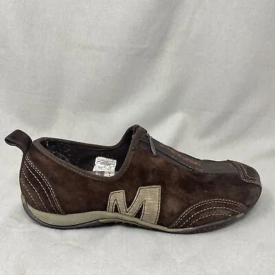 Merrell Barrado Women’s Size 7.5 Zip Brown Suede Loafers Sneakers • $17.49