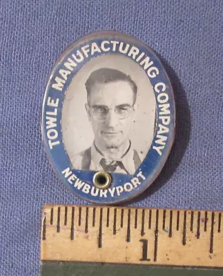 Vintage Towle Manufacturing Company Newburyport Ma Employee Badge 1930s - 1940s • $12