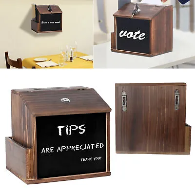 $28.95 • Buy Solid Wood Suggestion Box Ballot Comment Box With Lock Wall Mounted/Freestanding
