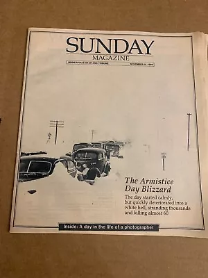 Sunday Magazine Minneapolis Star & Tribune Nov. 9 1986 The Armistice Blizzard • $9.09