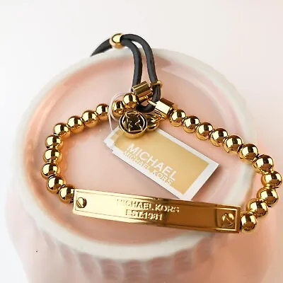 Signed Michael Kors Designer Adjustable Slider Bracelet Gold Rose Gold • $77.14