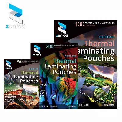 A3/A4/A5 Laminating Pouches Gloss 150/250 Micron Laminator Laminate Sheets Paper • £109.99