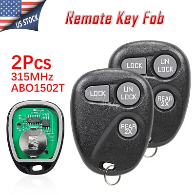 2 Remote Key Fob For Chevrolet Tahoe Suburban 1996 1997 1998 1999 2000 ABO1502T • $19.69