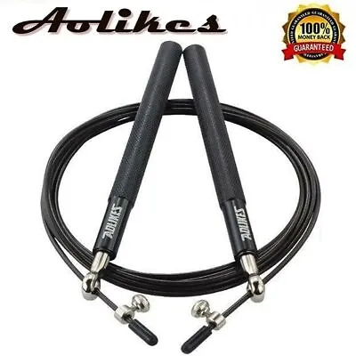 Adjustable High Speed Steel Skipping Jump Rope Dual Bearings Gym Boxing Exercise • $6.90