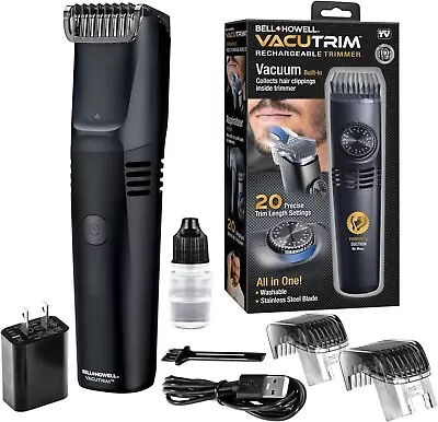Bell + Howell VacuTrim Rechargeable Vacuum Hair Trimmer Cordless Shaver Clipper • $35.99