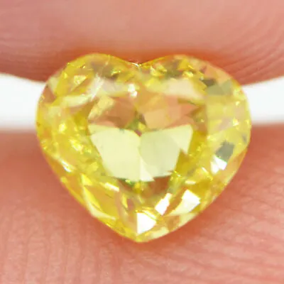 $735 • Buy Heart Shape Diamond Fancy Yellow Color Natural Enhanced 0.83 Carat VS2 Certified