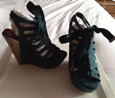 Miss Selfridge Whirl Platform Wedge Ladies Sandals Size UK 5 Boxed NEW • £39.77