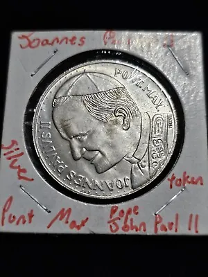 Joannes Pavlvs II Pont Max Pope John Paul II Silver Coin Medallion Token Vatican • $25