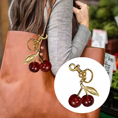 Cherry Charm Pendant Resin Construction Shoulder Bag Decoration Keychain • $12.30