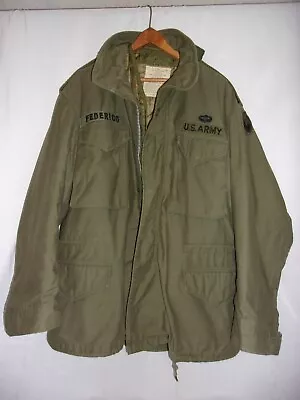 Vtg 70's US Army Vietnam War Military M-65 Field Jacket Coat W/ Liner Lg Short • $125