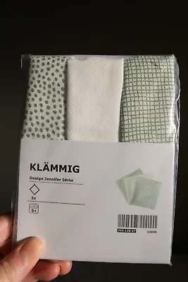 IKEA Klammig Baby Washcloths Flannels - Pack Of 3 - Cotton BNIB • £3.50