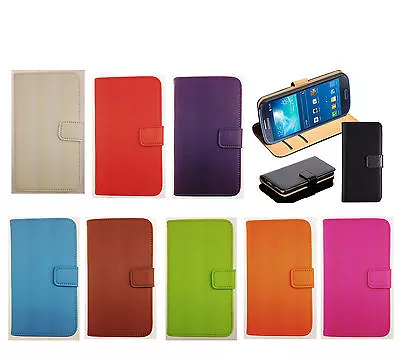 Luxury Genuine Real Leather Wallet Case Cover For Samsung Galaxy Note 4 Freepost • £3.96